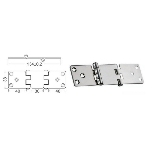 Cerniera inox 134x38
