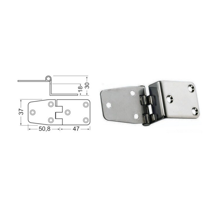 Overhang hinge 8x37