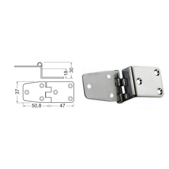 Overhang hinge 8x37