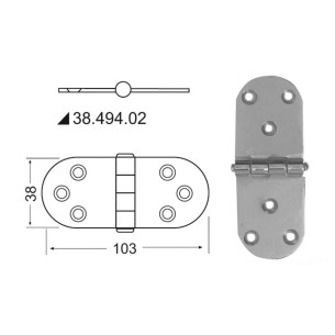 Hinge wstandard pin 103x38