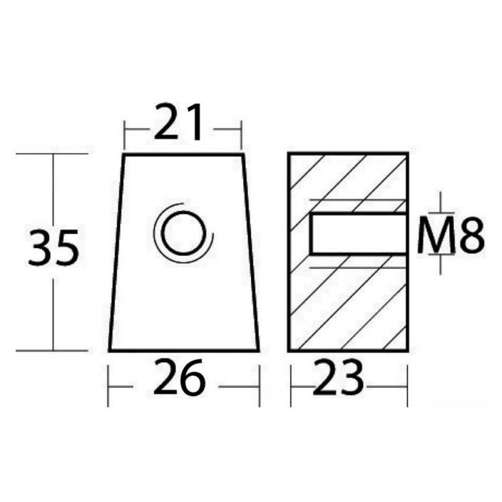 Anodo zinco piede Yamaha