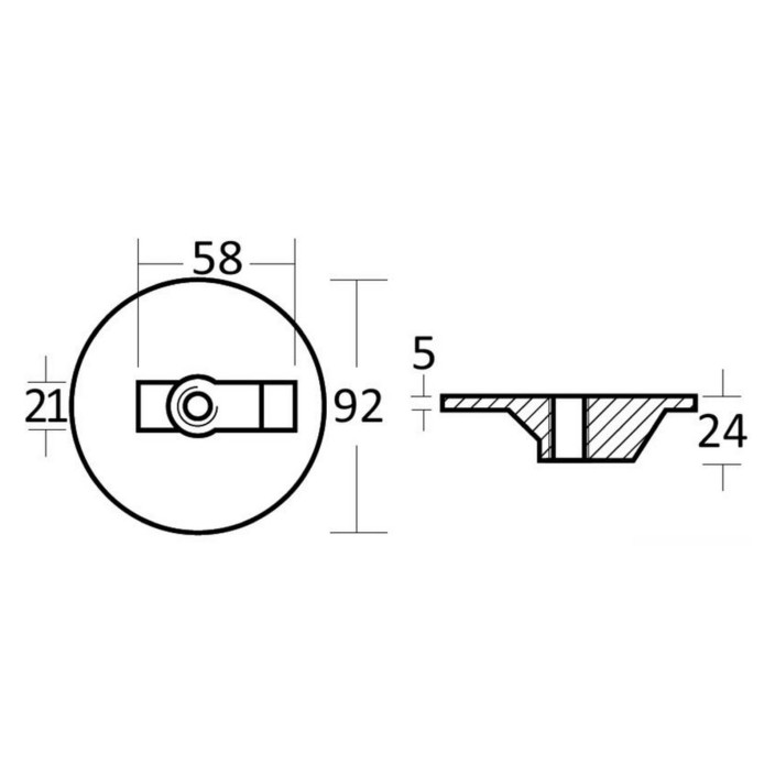 Flat fin zinc anode for AlphaBravo 35300 HP