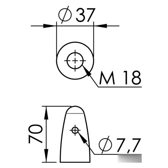 Zinc ogive propeller