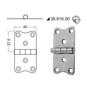 Hinge standard pin 75x40