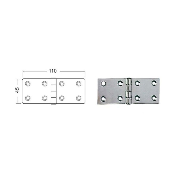 Cerniera inox 45x110