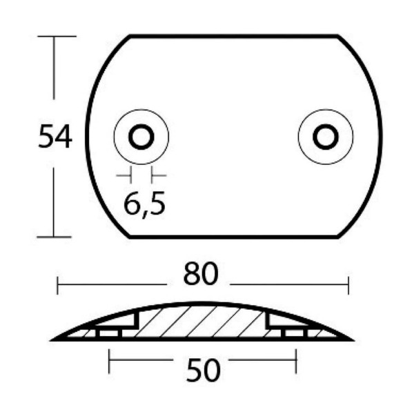 Convex zinc anode plate 80x55