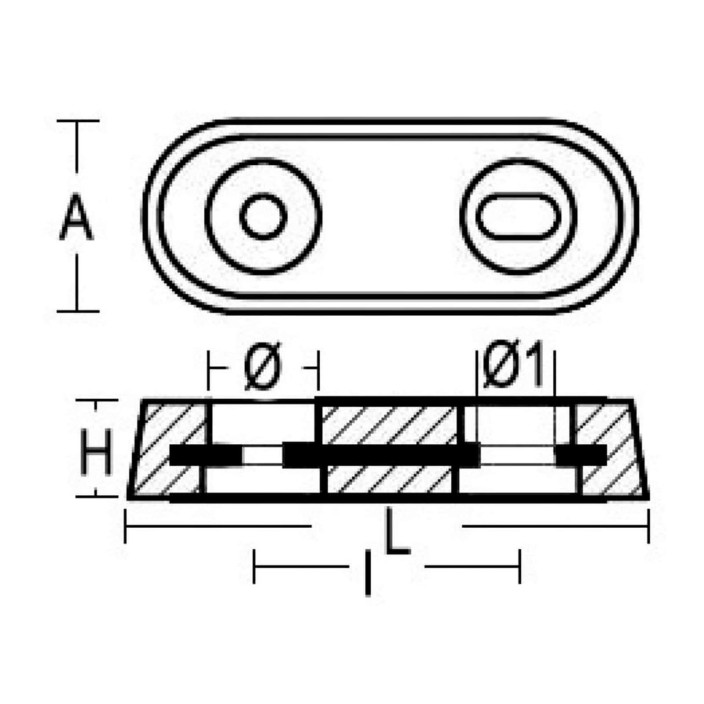 Oval Vetus type anode