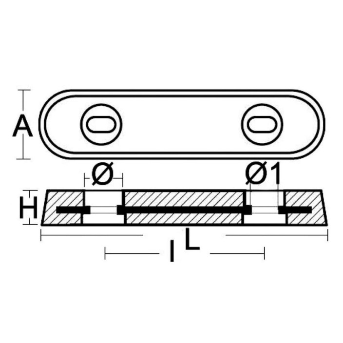 Oval Vetus type anode