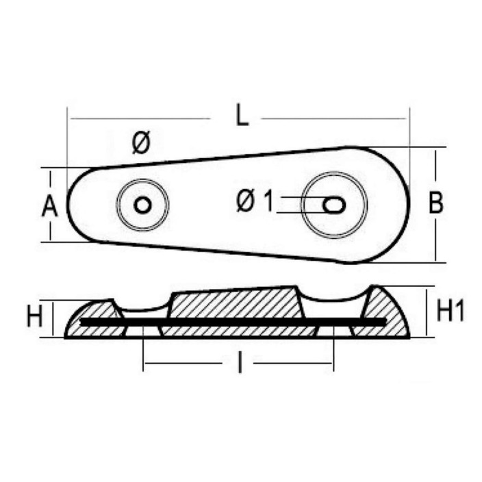 Oval Vetus type anode
