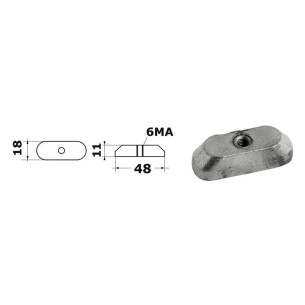 Plate anode stroke M6 thread