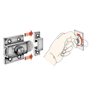 Latch lock nickelplated brass 37x42 mm