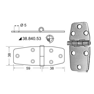 Hinge standard pin 97x38