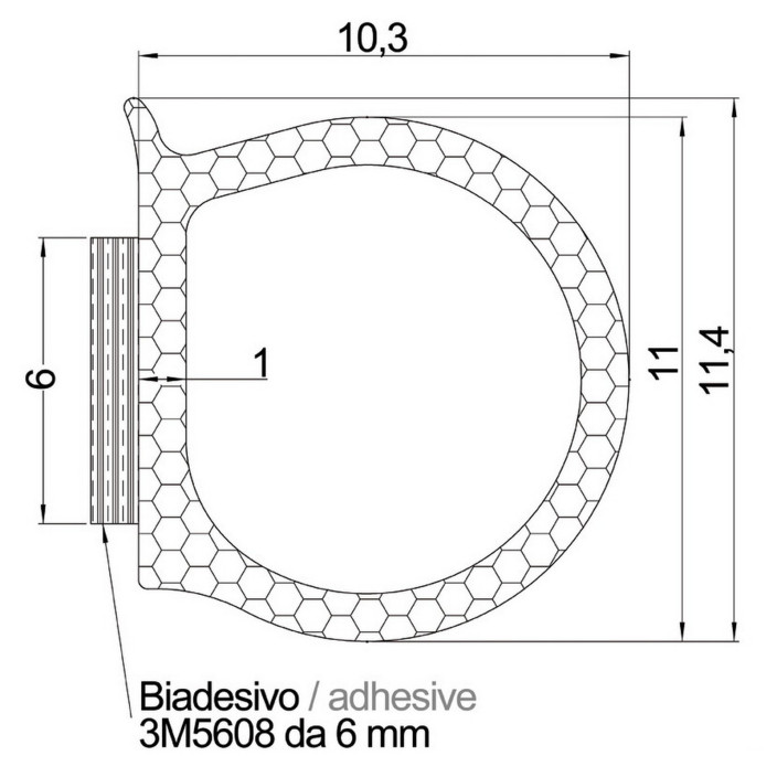 Selfadhesive EPDM black profile