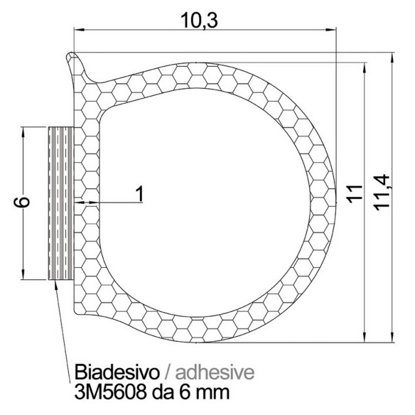 Selfadhesive EPDM black profile