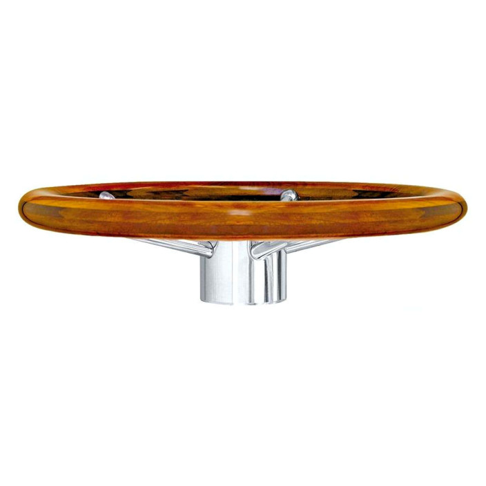Steering wheel w teak outer ring