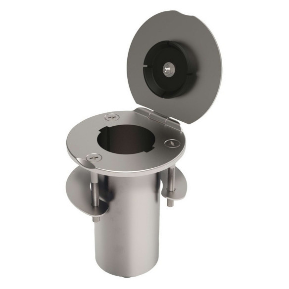 Recessed bushing carbon pole with hinge cover