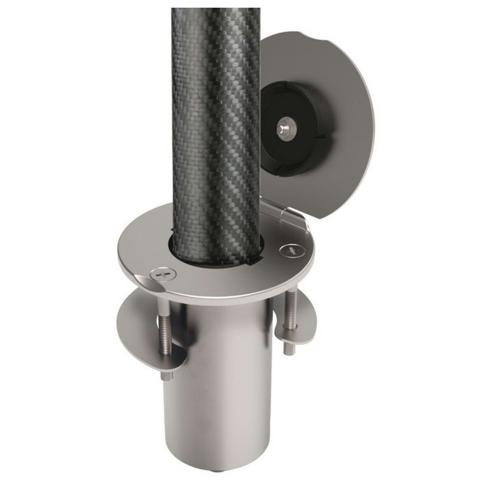 Recessed bushing carbon pole with hinge cover