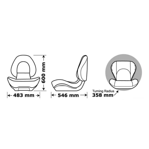 Sedile ribaltabile ATTWOOD Centric II ergonomico