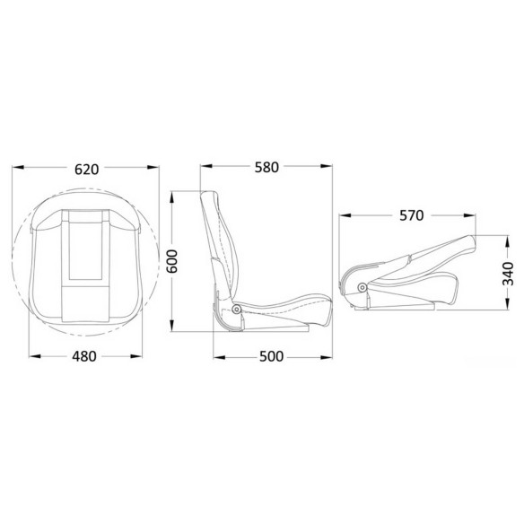 Comfort seat with high foldable backrest