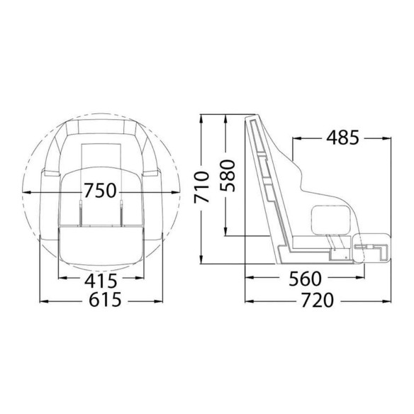 Padded seat with Flip UP RS56