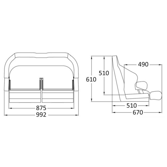 Doppio sedile anatomico flip up H99 rivestire