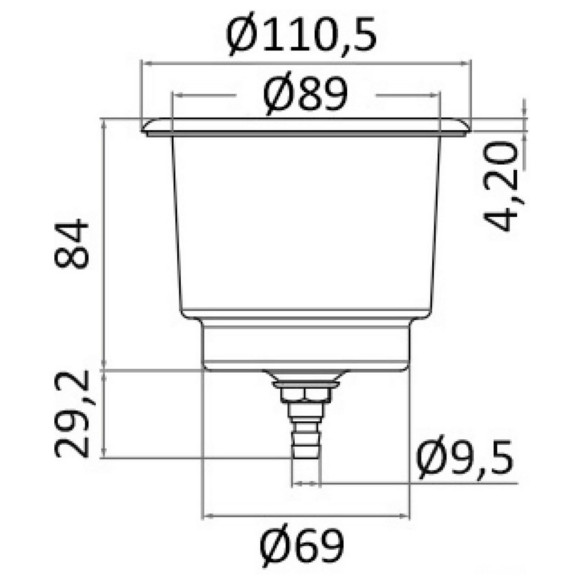 Portabicchieri inox con drenaggio
