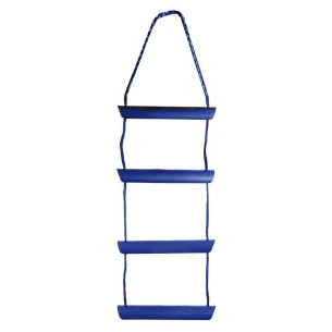 Blue nylon cord ladder polycarbonate steps