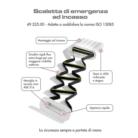 Emergency ladder builtin steps ISO  ABYC H
