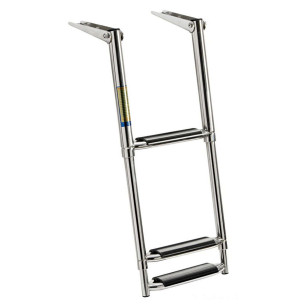 Telescopic large ladder AISI 316 black steps