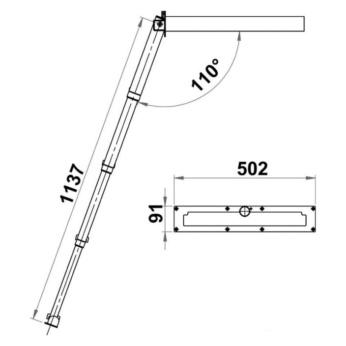 Top Line step teak foldaway ladder