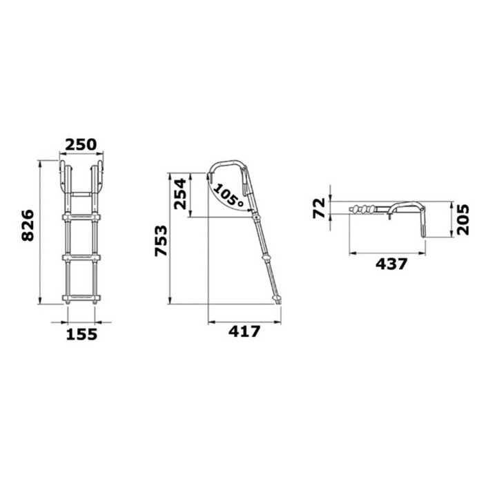 step telescopic ladder whandles