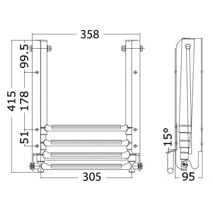 Step ladder under platform steps XL