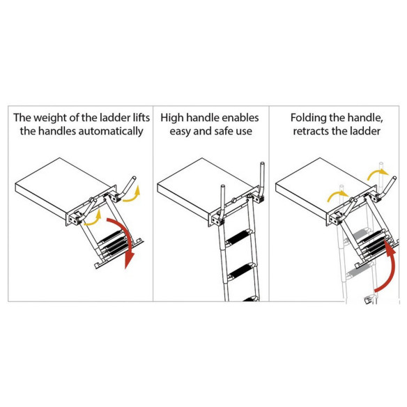 step recessfit AISI 316 telescopic ladder
