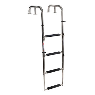 Telescopic ladders from swimming platform with handles