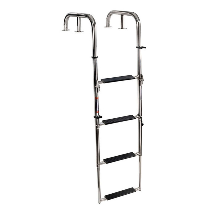 Telescopic ladders from swimming platform with handles