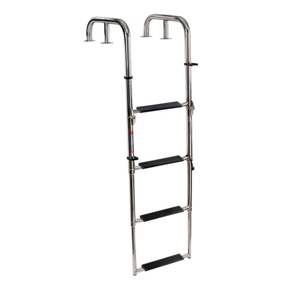 Telescopic ladders from swimming platform with handles