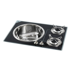 Crystal glass worktop  SS sink