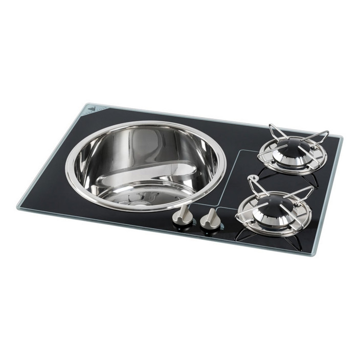 Crystal glass worktop  SS sink