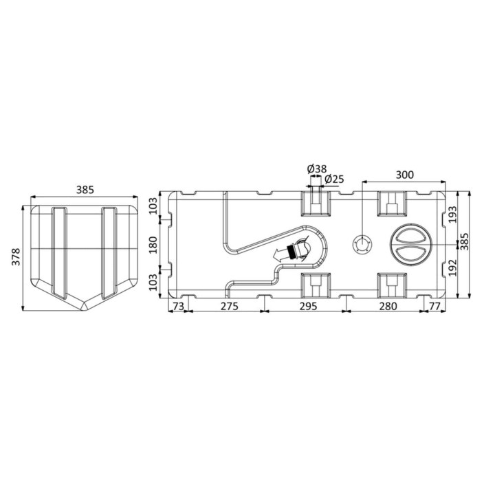 Waste water tank wmacerator