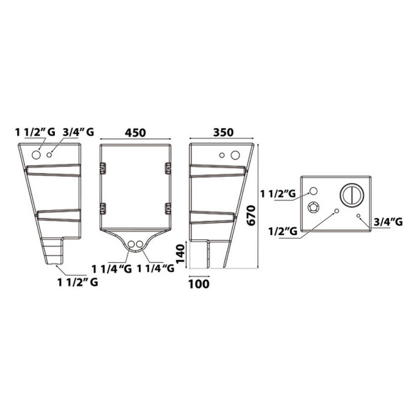 Waste water tank bulkhead mounting