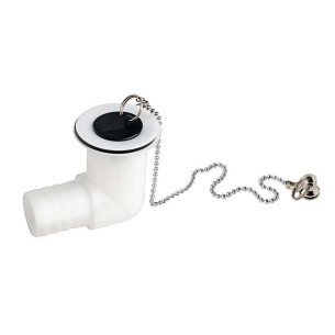 Sink drain white nylon bent 90