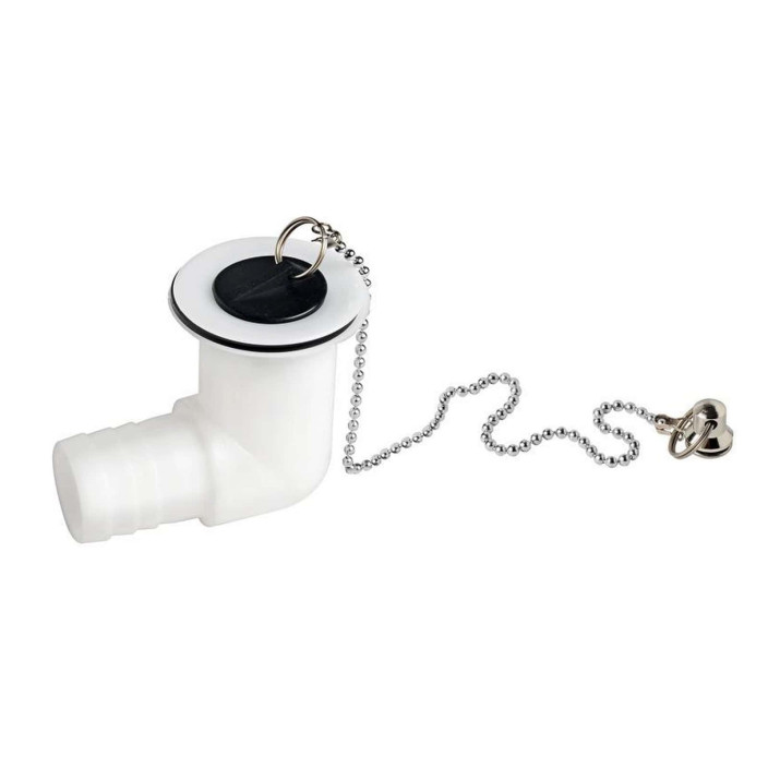 Sink drain white nylon bent 90
