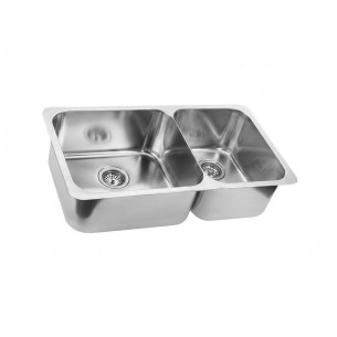 Double sink SS polished 600x320