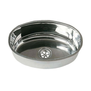 Oval sink SS mirror polished 240x375
