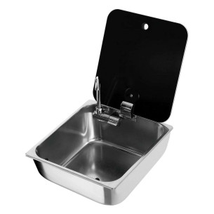 Lavello con coperchio vetro fumè