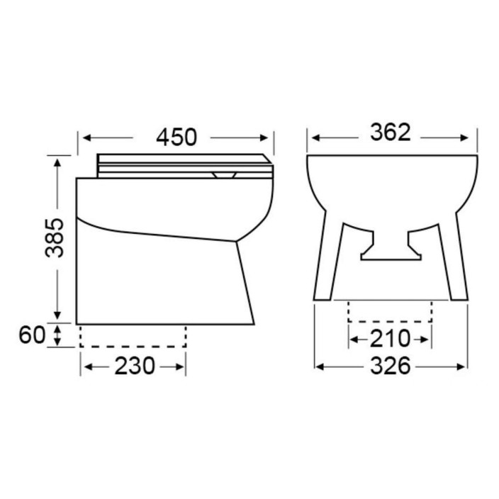SILENT Elegant WC straight