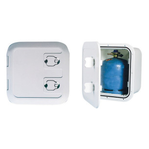 Plastic locker gas bottle remote vent
