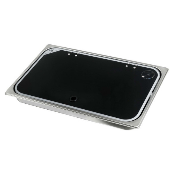 Builtin hob  sink w glass cover and mixer