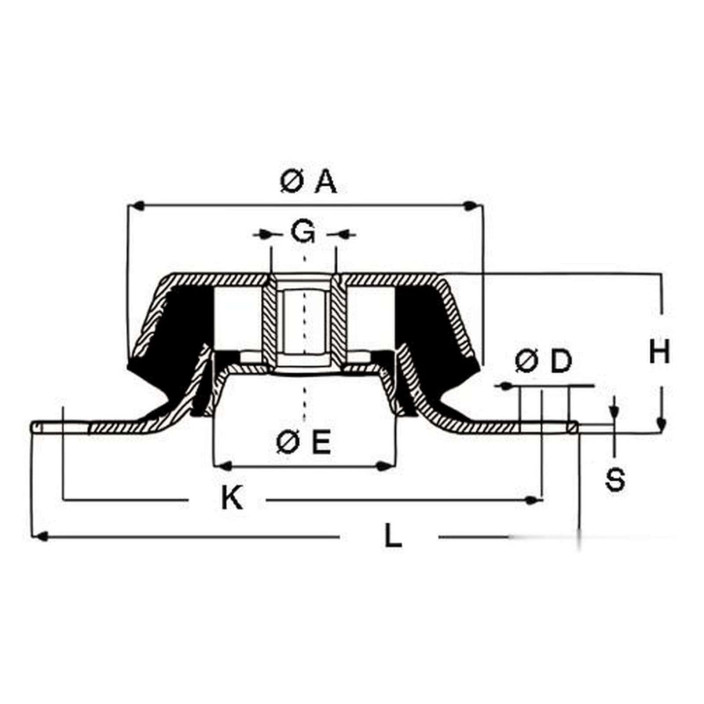 SS antivibration support 200 kg
