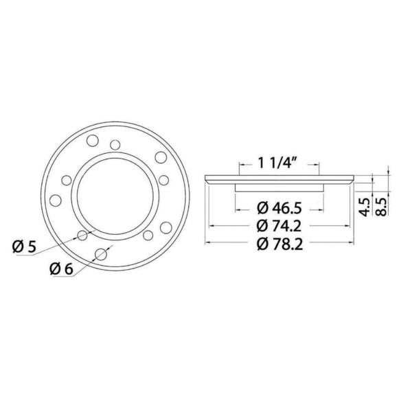 Mounting flange level sensors S5 to S3
